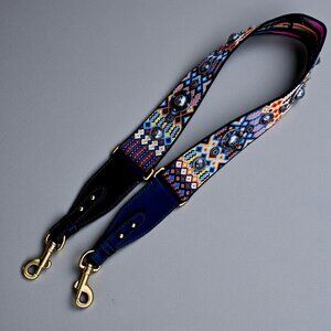 Christian Dior Embroidered Studded Canvas Black Shoulder Strap for Bag